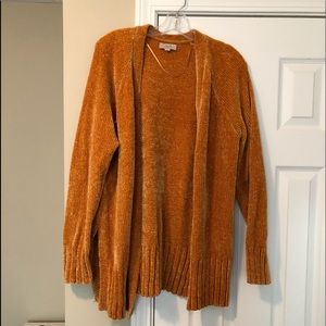 Gold, chenille, open sweater